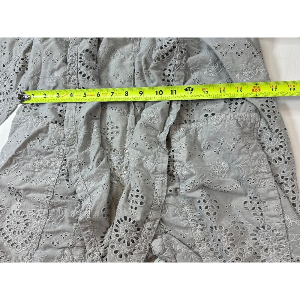 Sundance Womens Light Gray Eyelet Embroidered Open Cardigan Small (bin D197) - Picture 4 of 9